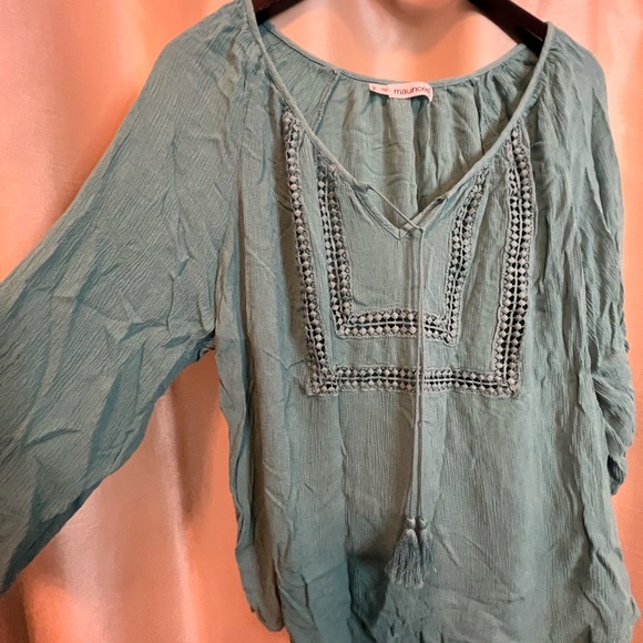 Aqua peasant top - Picture 7 of 8